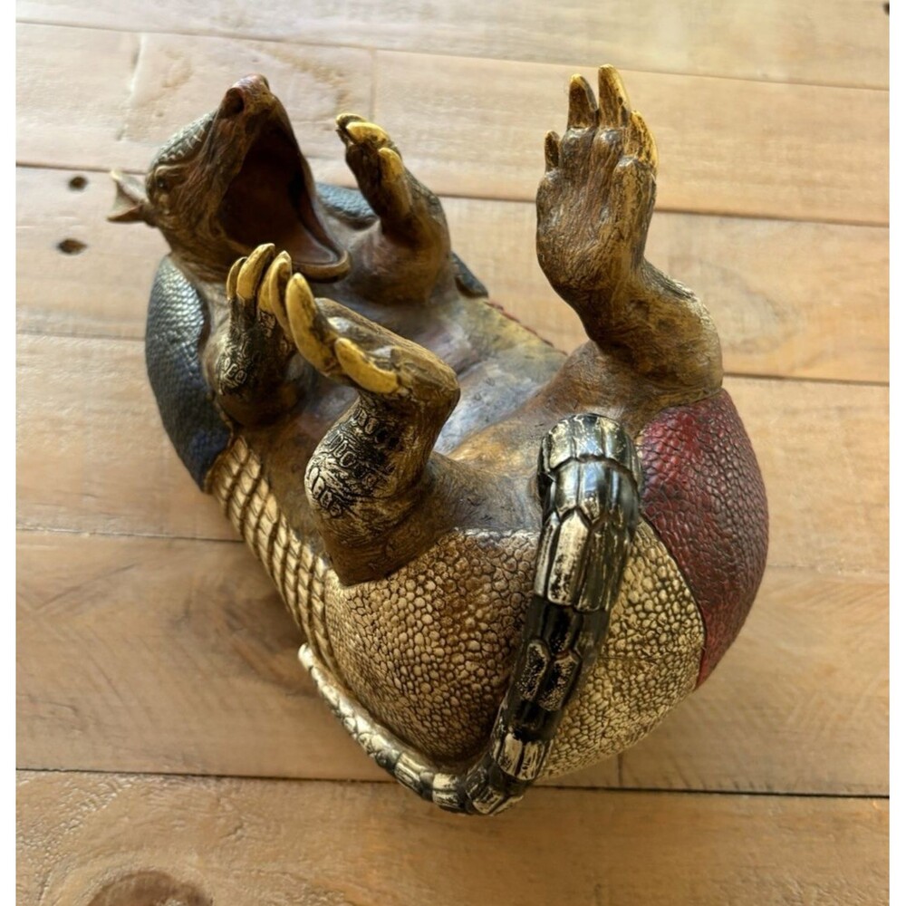 Drinking Armadillo Bottle Wine Holder Used Red White Blue - Picture 5 of 13